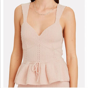 ! Nwt STAUD Coco Knit Peplum Tank Top l